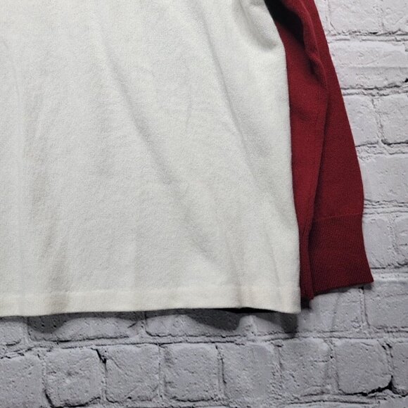 MrZ Wool Cashmere Blend V Neck Block Color Sweater NWT Size L - Picture 8 of 13